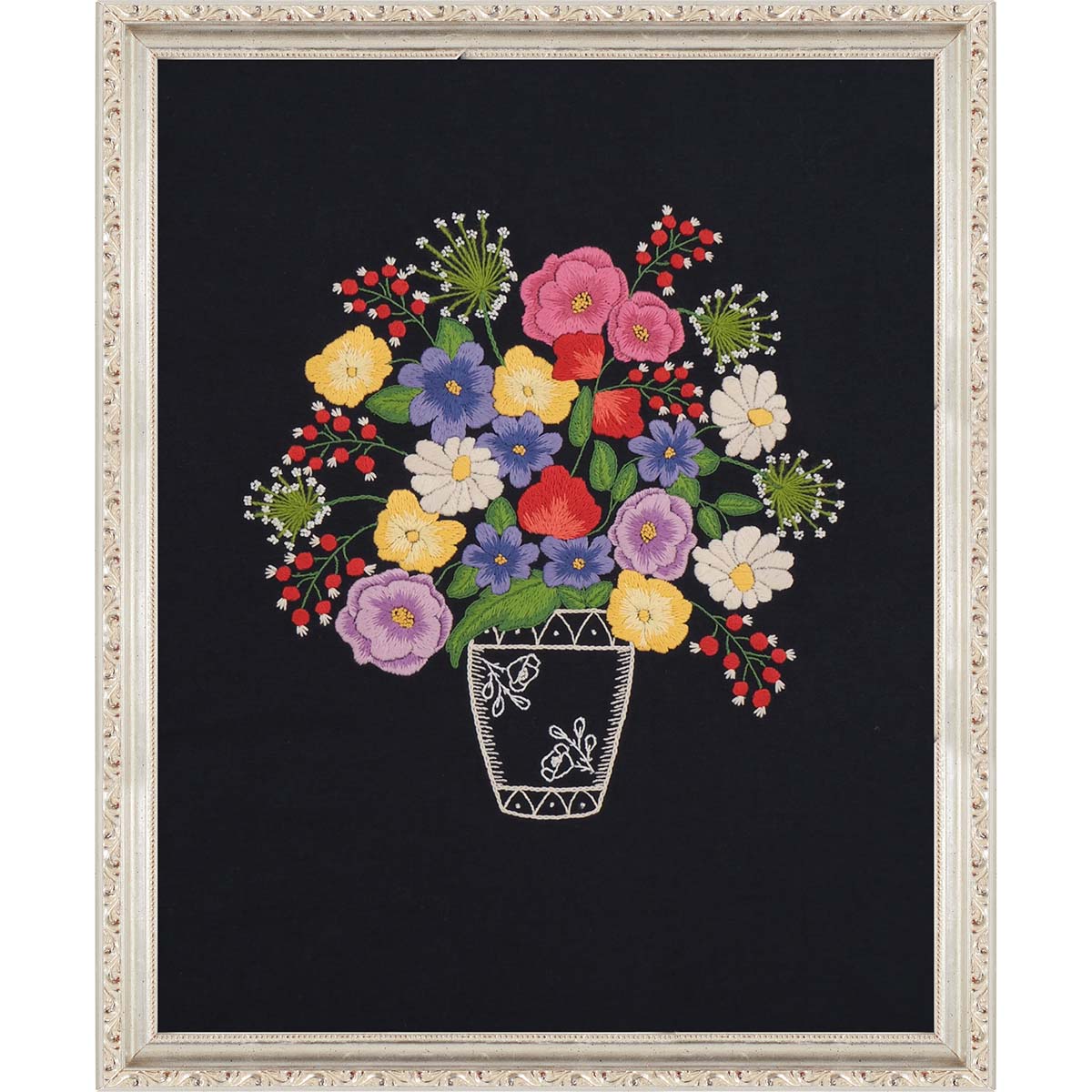Herrschners Colorful Flower Bouquet Kit Stamped Embroidery Kit
